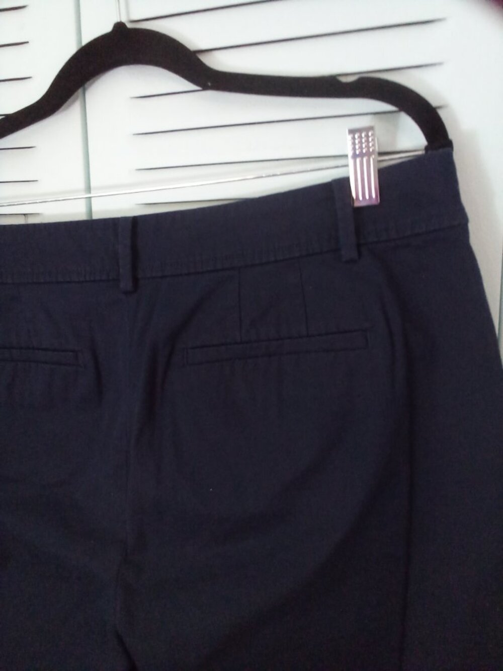 TALBOTS SZ 14 NAVY PERFECT SHORT CHINO COTTON BLEND BERMUDA NAUTICAL PREPPY - Picture 4 of 8